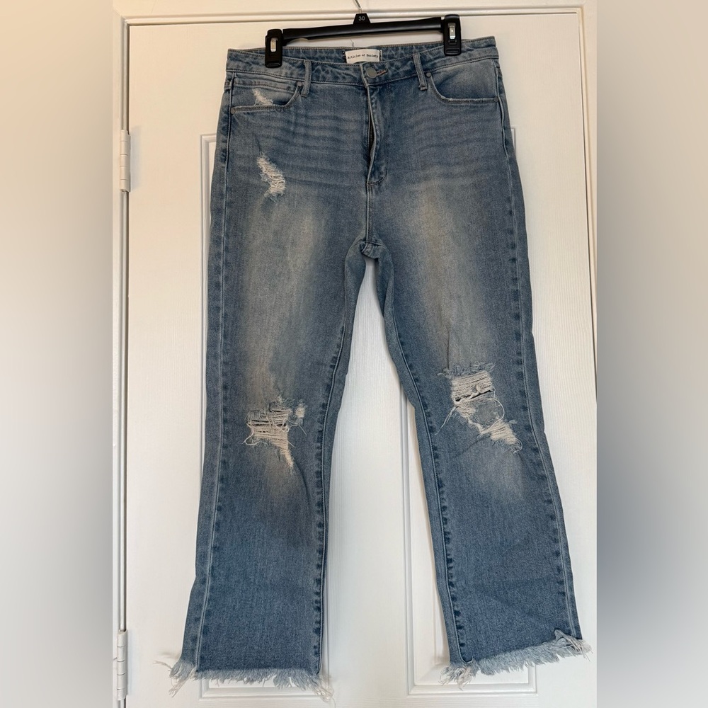 Articles of Society High Rise, Cropped, Distressed Jeans